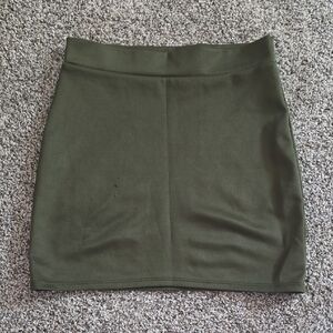 Olive Green Women's Stretch Mini Skirt